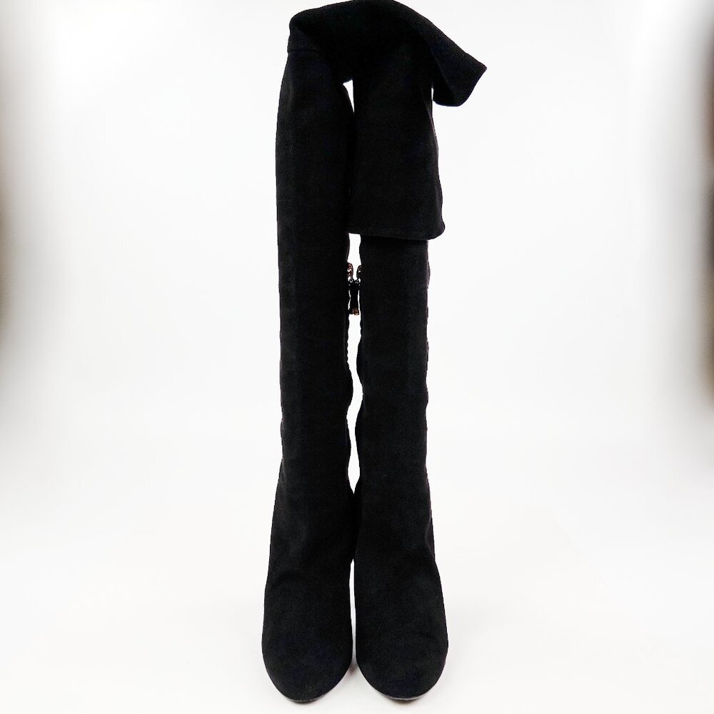 Ralph Lauren Collection Purple Label Tall Suede Heeled Boots - Picture 3 of 14